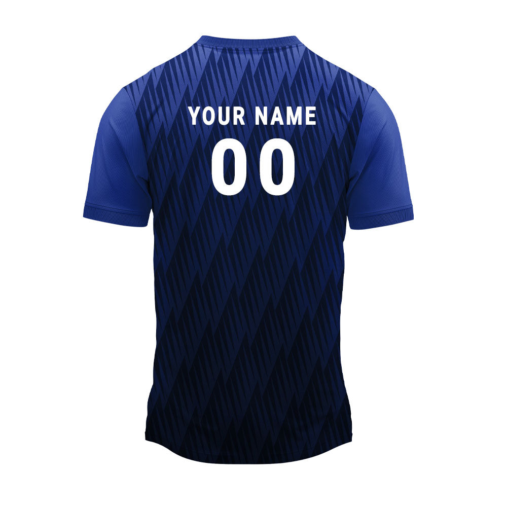Jersey back with sample name and number personalisation example