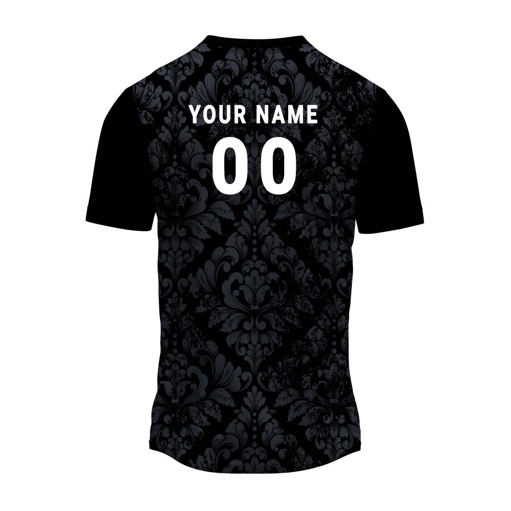 Jersey back with sample name and number personalisation example