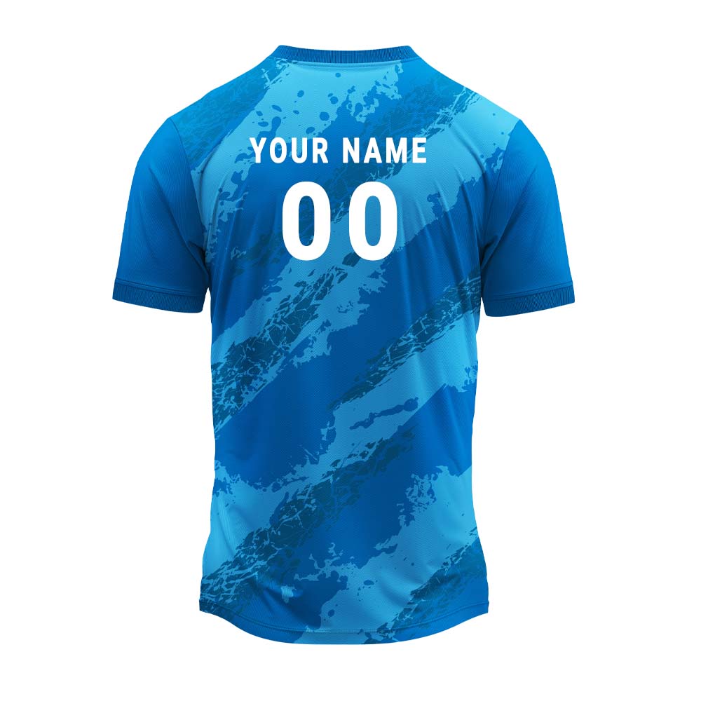 Jersey back with sample name and number personalisation example