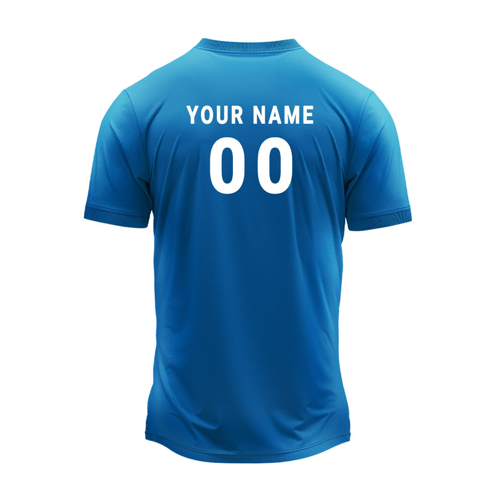 Jersey back with sample name and number personalisation example