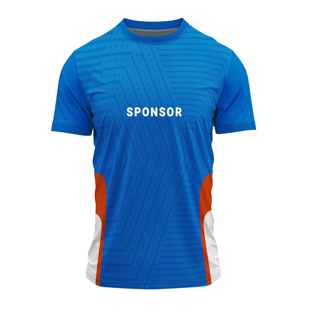 RN-45 round neck sports jersey, front with sample sponsor print