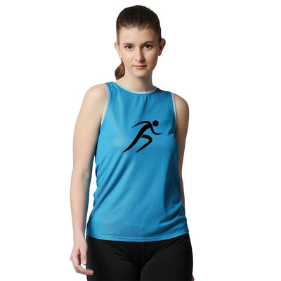 Premium Dry Fit Aqua Blue Sports Tank Top for Women