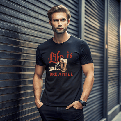 Trending Black Cotton Tee for men | Crew Neck Graphics T Shirt