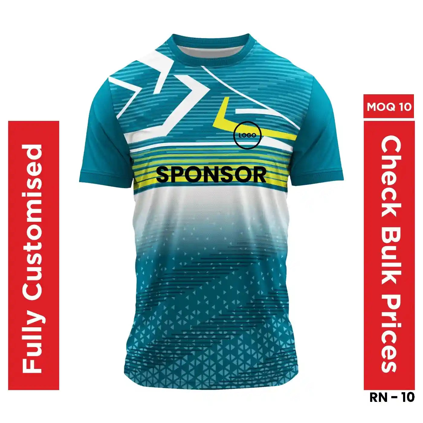 Custom Team Jersey - Round Neck, Premium Dry Fit - Blue [Check : Bulk Prices ] -  Minimum Quantity 10