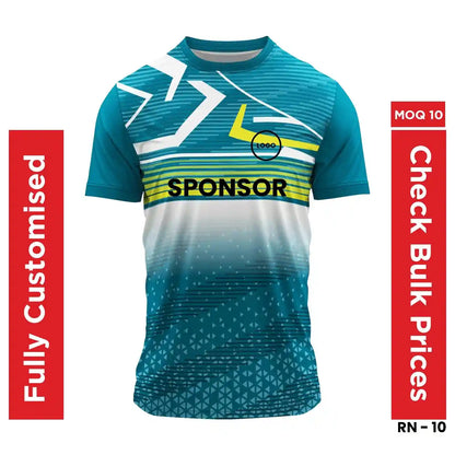 Custom Team Jersey - Round Neck, Premium Dry Fit - Blue [Check : Bulk Prices ] -  Minimum Quantity 10