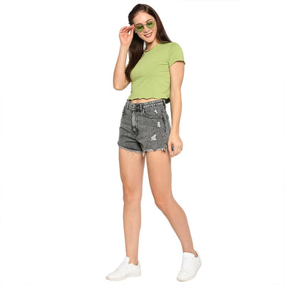 Printed crop t shirt, Lettuce edge crop top, Women's crop top, Girls crop tops, Gift for women,women's casual green crop top,stylish green crop top,Crop top women, Printed crop tops, Crop t-shirts for women, Crop top for girls, 
  Short crop t-shirt, Printed tee crop, Crop tees for ladies , Cropped printed top, Trendy crop tops for girls
