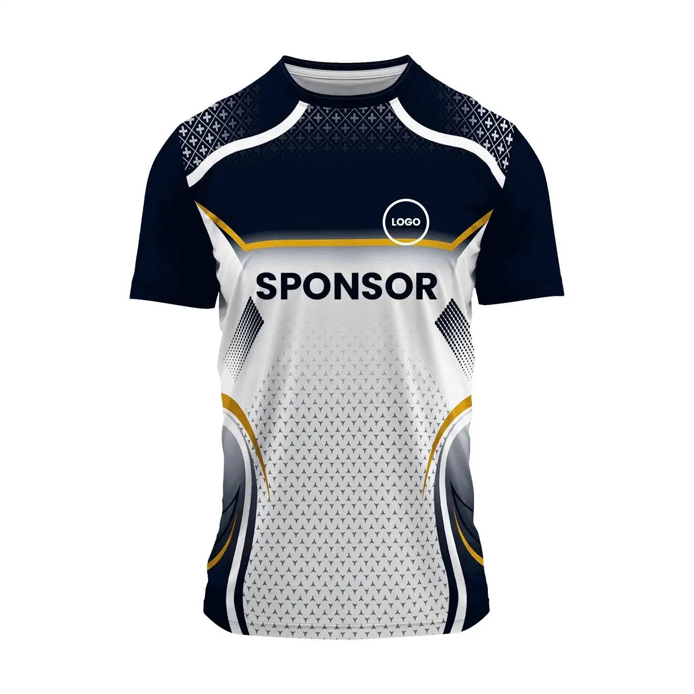 Custom Round Neck Jersey - Breathable, Athletic Fit - Black & White [Bulk Order]- Minimum Order 10