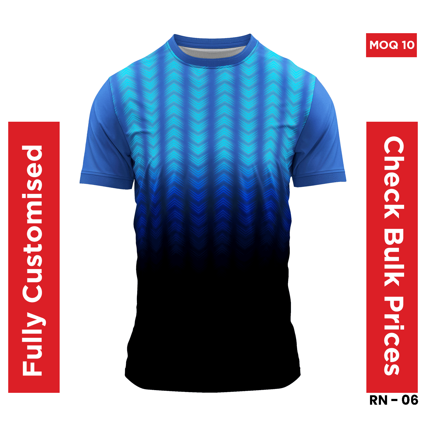Sublimation Round Neck Jersey - Quick Dry - Blue [Check : Bulk Prices ] -  Minimum Quantity 10