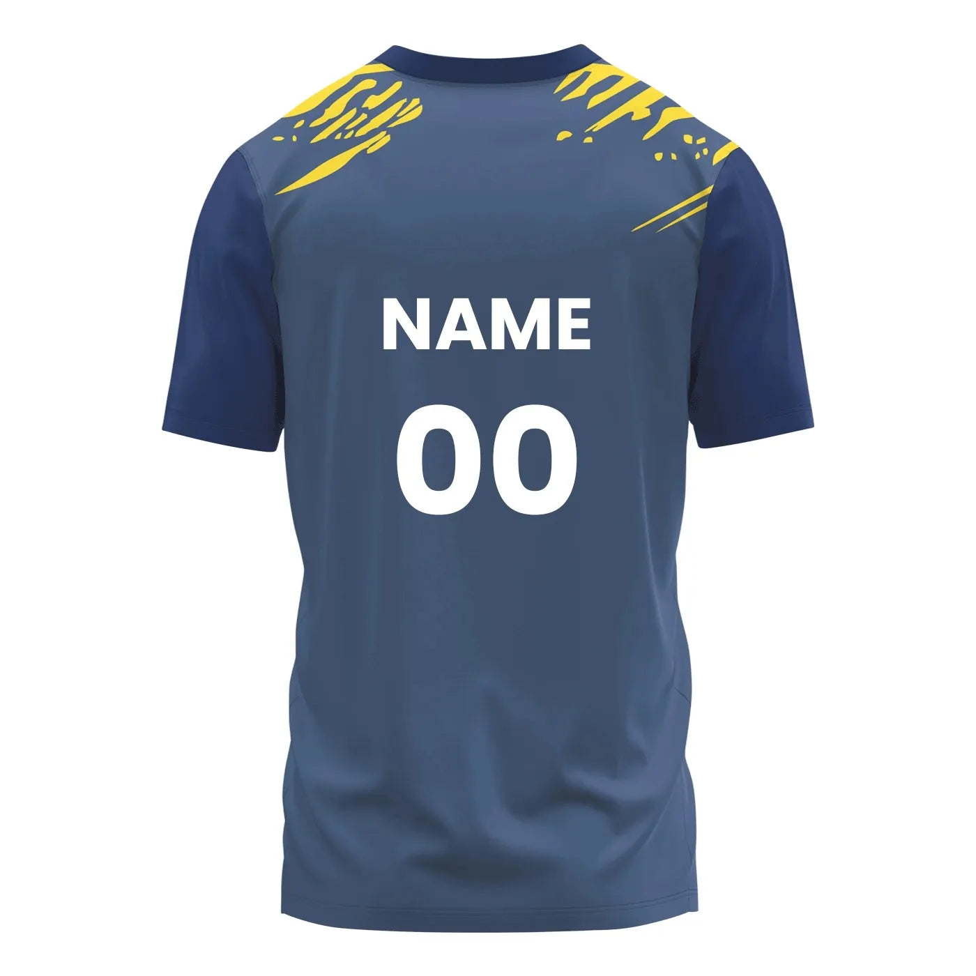 High-Performance V Neck Jersey - Custom Teamwear - Blue & Yellow - [Bulk Orders] - Minimum Order 10