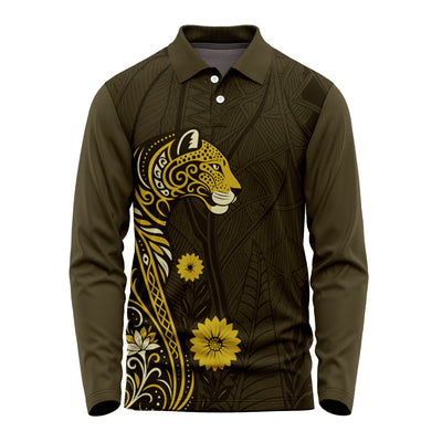 Luxury Leopard Art Full Sleeve Jersey – Designer Athletic Performance Polo