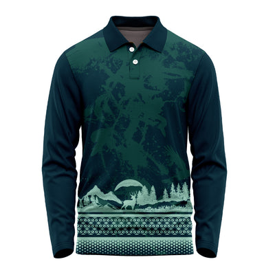 Custom Arctic Forest Full Sleeve Performance Polo Jersey