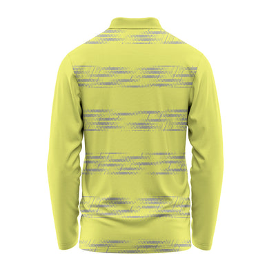 Yellow custom full sleeve polo jersey with personalised company logo
