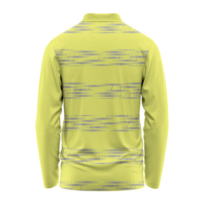 Yellow custom full sleeve polo jersey with personalised company logo