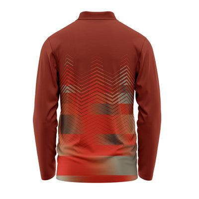 Men's Full Sleeve Red Polo Sports Jersey – Custom Printed Dry Fit Teamwear