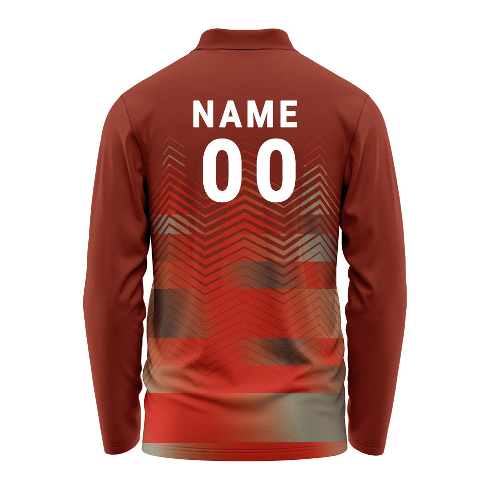 Men's Full Sleeve Red Polo Sports Jersey – Custom Printed Dry Fit Teamwear