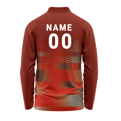 Men's Full Sleeve Red Polo Sports Jersey – Custom Printed Dry Fit Teamwear