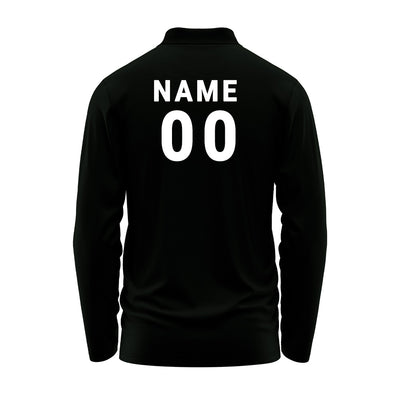Men's Full Sleeve Tech Pattern Polo Jersey with Custom Print