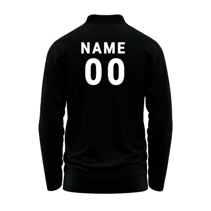 Men's Full Sleeve Tech Pattern Polo Jersey with Custom Print