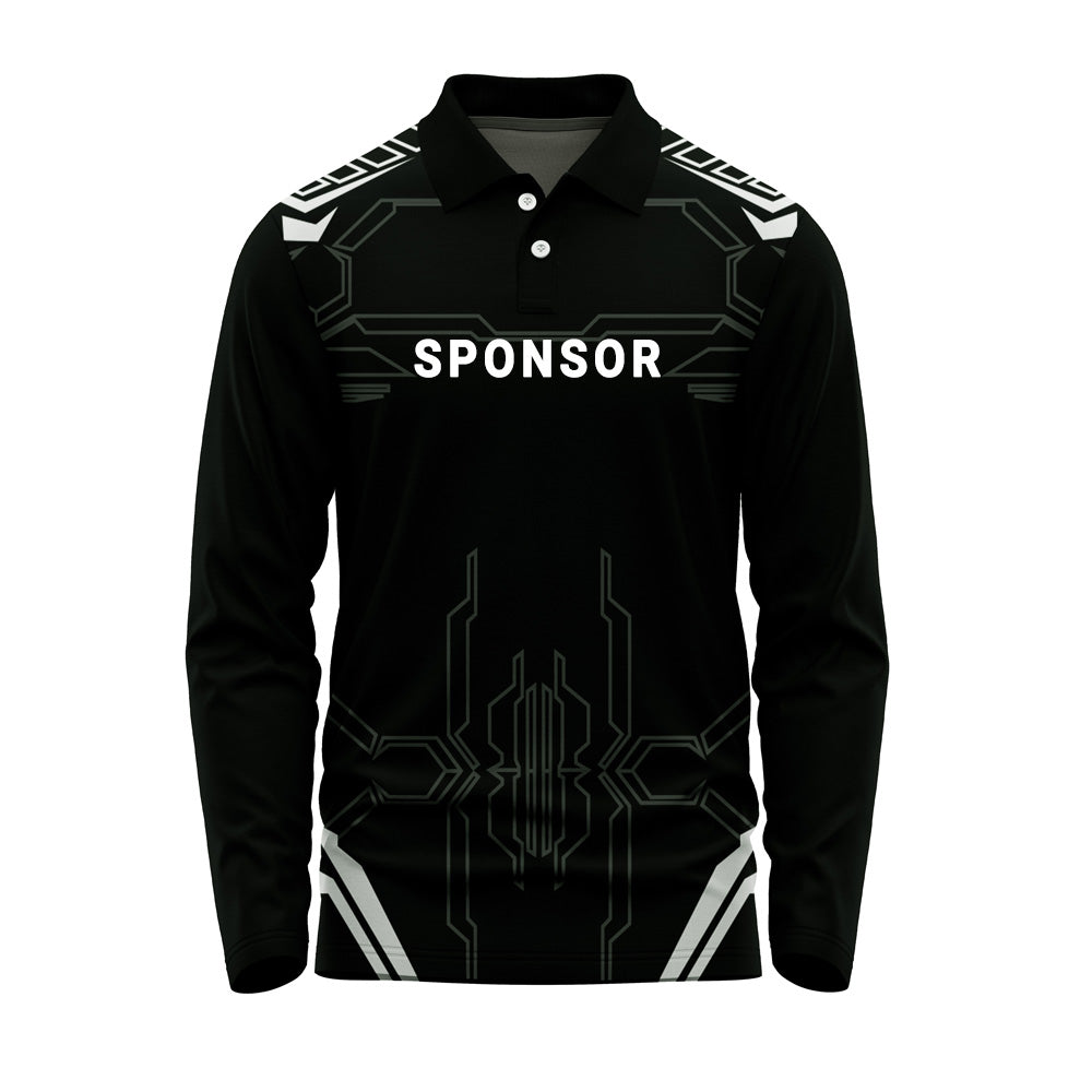 Full Sleeve Polo Jersey, Tech Pattern Jersey, Printed Polo Jersey, Custom Teamwear, Dry Fit Polo Shirt, Personalized Sports Jersey, Corporate Polo Uniform, Sublimation Sportswear, Logo Printed Jersey, Team Apparel, Men's Polo Sportswear, Promotional Uniform, Event Team Jersey, Sports Clothing, Sheinic