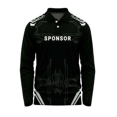 Full Sleeve Polo Jersey, Tech Pattern Jersey, Printed Polo Jersey, Custom Teamwear, Dry Fit Polo Shirt, Personalized Sports Jersey, Corporate Polo Uniform, Sublimation Sportswear, Logo Printed Jersey, Team Apparel, Men's Polo Sportswear, Promotional Uniform, Event Team Jersey, Sports Clothing, Sheinic