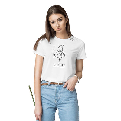 White Stylish Printed T Shirt for Women