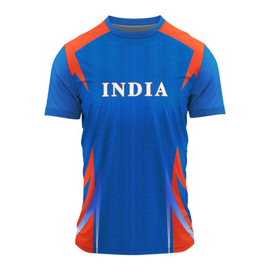 Personalized Men’s Cricket Jersey | Blue Orange Performance Team Sports T-Shirt