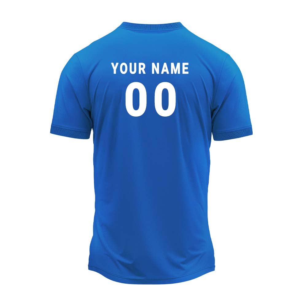 Personalized Men’s Cricket Jersey | Blue Orange Performance Team Sports T-Shirt