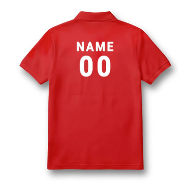 Custom Kids Polo Jersey – Vibrant Red & Black Active Tee with Name Print