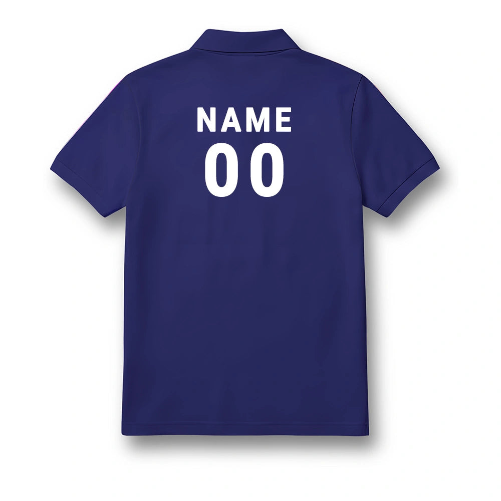 Kids Deep Blue Polo Jersey – Abstract Graphic Print Custom Sports Tee