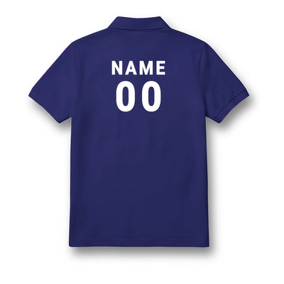 Kids Deep Blue Polo Jersey – Abstract Graphic Print Custom Sports Tee
