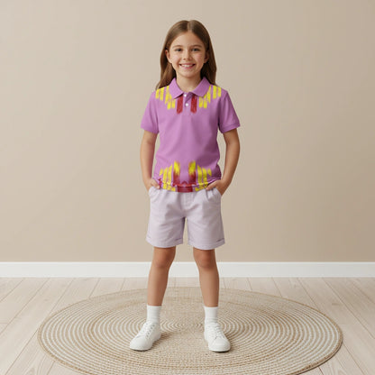 Personalized Kids Graphic Polo Shirt – Vibrant Print Custom Name Jersey