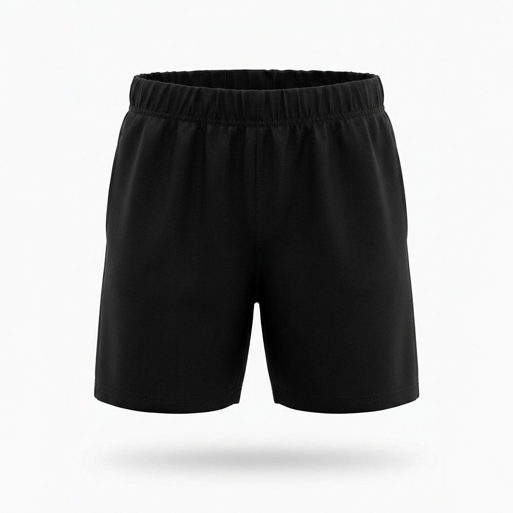 Black kids sports shorts front view