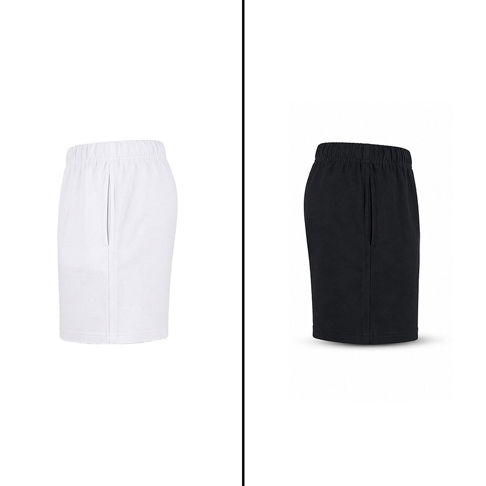 Black and white kids sports shorts colour comparison
