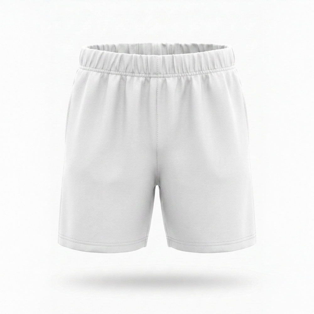 White kids sports shorts front view