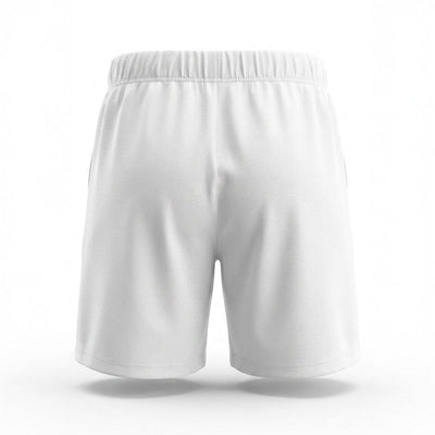 White kids sports shorts back view