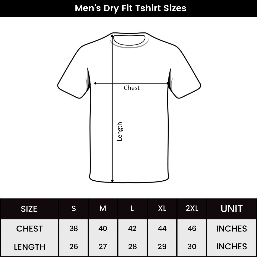 Light blue sports t-shirt size guide,Premium dry fit t-shirt size chart,Size chart for men's dry fit tee
