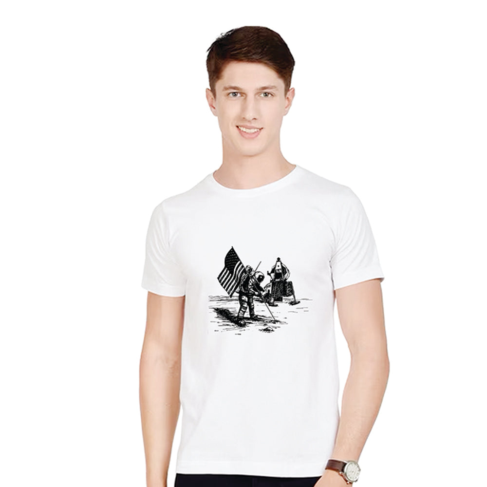 NASA white t-shirt, NASA t-shirt for men, Astronaut graphic t-shirt, Space-themed cotton t-shirt, NASA print cotton t-shirt, Space exploration t-shirt, NASA graphic tee,NASA cotton t-shirt India, Men’s space t-shirt, NASA merch t-shirt, NASA Apollo t-shirt,Space mission graphic tee