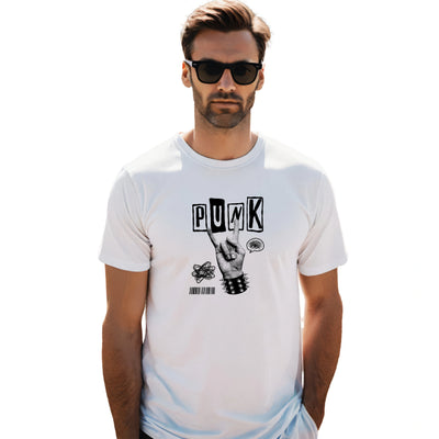 White Cotton Graphic T-Shirt for Men