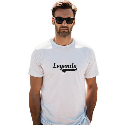 legends t shirt men, cotton graphic t shirt, regular fit tee men, casual round neck t shirt, printed t shirt for men, bold text t shirt, men’s streetwear tee, daily wear t shirt, men’s lifestyle t shirt, gift t shirt for men