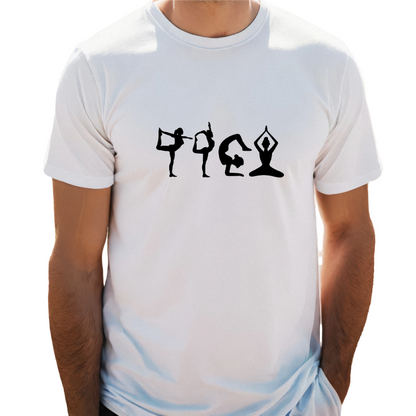 yoga t-shirt for men, yoga pose t-shirt, graphic yoga tee, white yoga shirt, cotton t-shirt men, mindfulness t-shirt, casual yoga t-shirt, gym wear for men, yoga clothing men, spiritual yoga shirt, breathable cotton tee, round neck t-shirt, half sleeve t-shirt, men’s fitness wear, men’s workout t-shirt, yoga lifestyle apparel, printed yoga tee, zen fashion, yoga top for men, motivational quote t-shirt