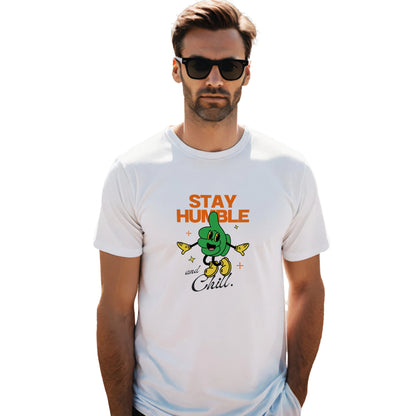 stay humble t-shirt, chill graphic tee, streetwear shirt, trendy t-shirts, positive quote shirt, chill mode t-shirt, casual wear, graphic tees for men