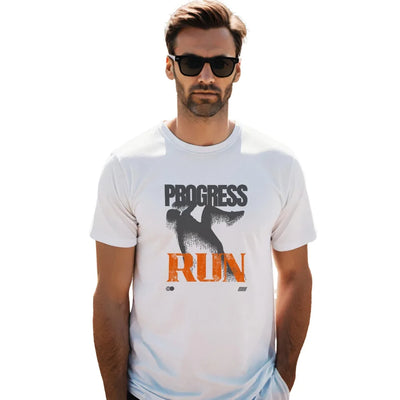 Progress RUN Graphic Cotton T-Shirt for Men