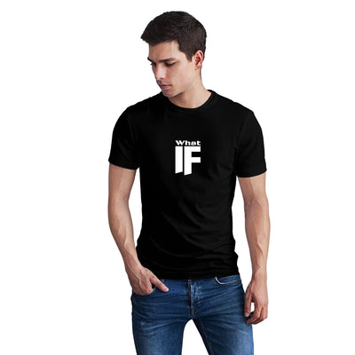 What If Quote Round Neck Cotton Tshirt For Men