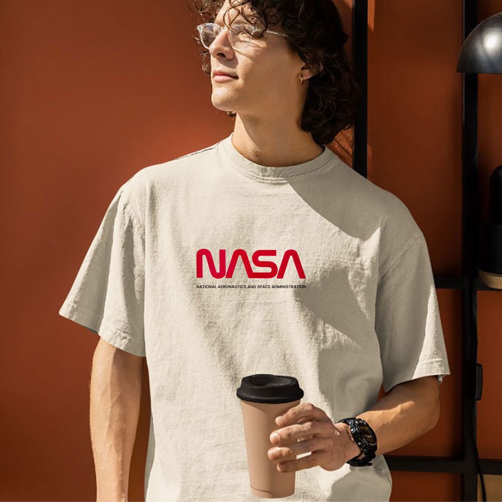 Oversized NASA graphic tee, NASA T-shirt with space print, Astronaut oversized T-shirt, NASA logo oversized T-shirt, NASA print T-shirt, Cotton NASA oversized T-shirt, Premium NASA T-shirt, Soft oversized NASA T-shirt, Lightweight NASA T-shirt, Breathable NASA T-shirt