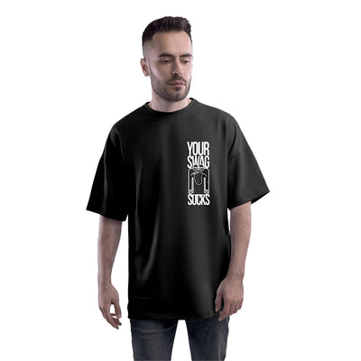 Printed Oversized Black T-Shirt