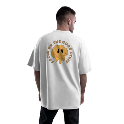 Printed Funky White Oversized Baggy T-Shirt