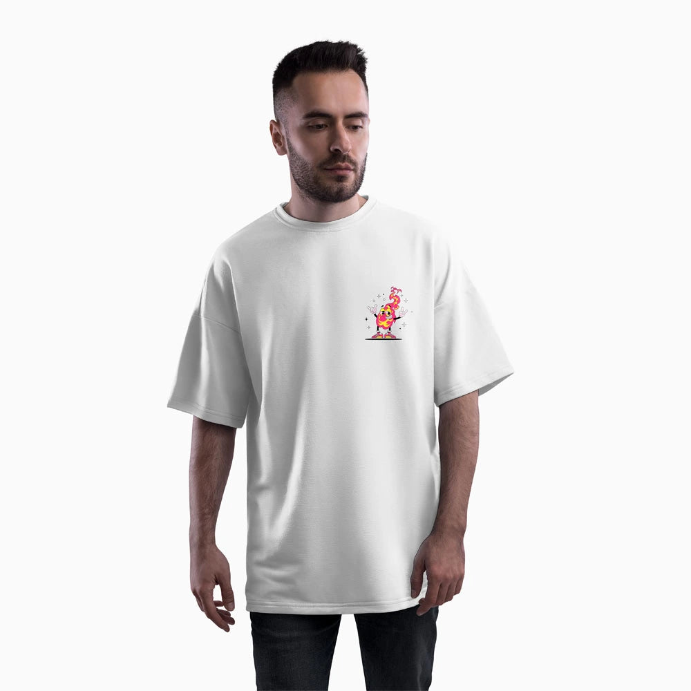 Flame t-shirt, cartoon t-shirt, oversized t-shirt, funky tee, drop shoulder t-shirt, streetwear t-shirt, graphic t-shirt for men, cotton oversized tee, XXXL t-shirt, funky graphic tee, quirky cartoon t-shirt, urban fashion tee

