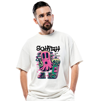 Abstract Print Oversized Tee Shirt