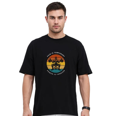 Black Oversized Drop Shoulder T Shirt for Men