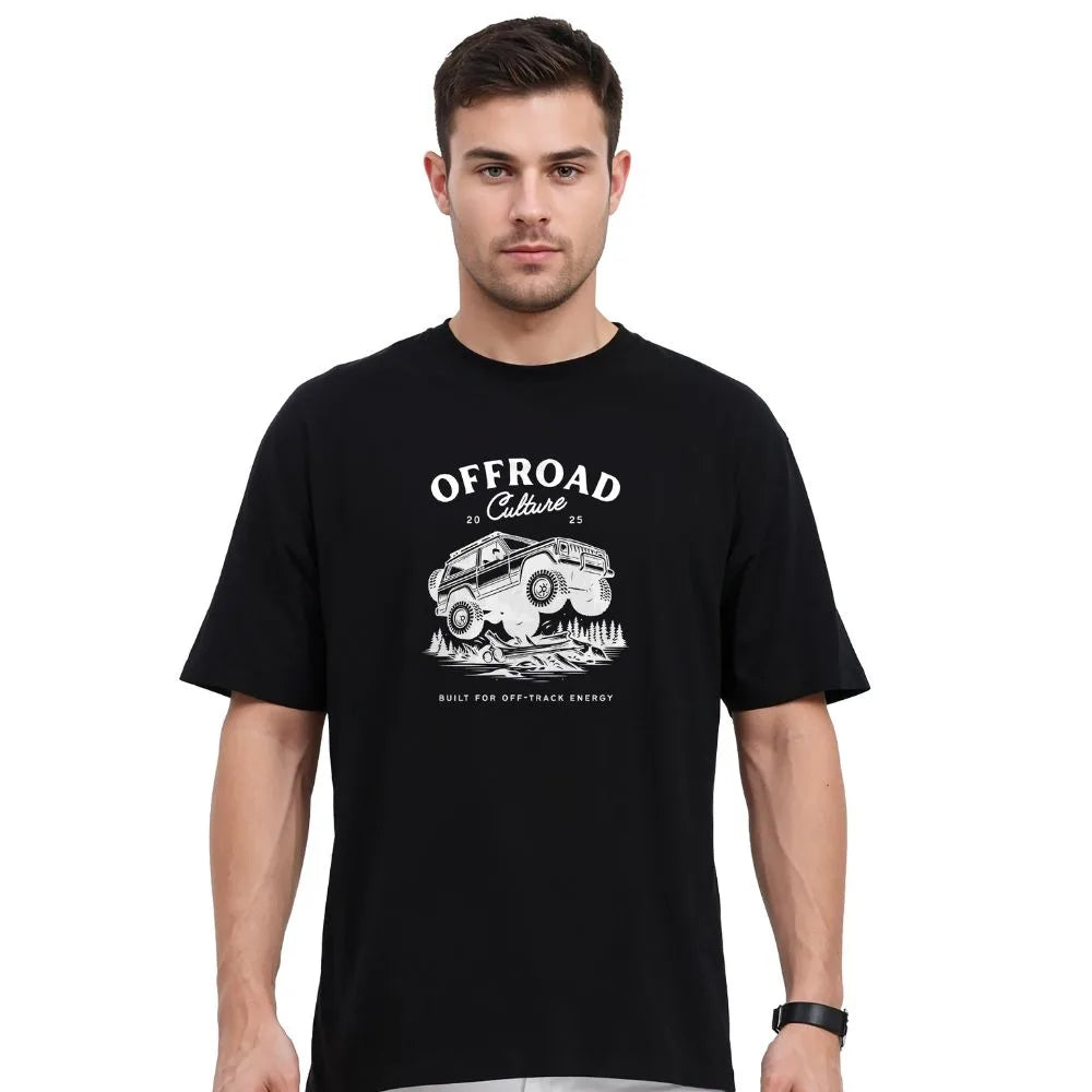 offroad t-shirt, oversized t-shirt for men, black graphic tee, jeep design t-shirt, adventure t-shirt men, streetwear oversized tee, outdoor graphic shirt, off-road fashion t-shirt, casual cotton t-shirt, rugged print tee, men’s oversized fashion